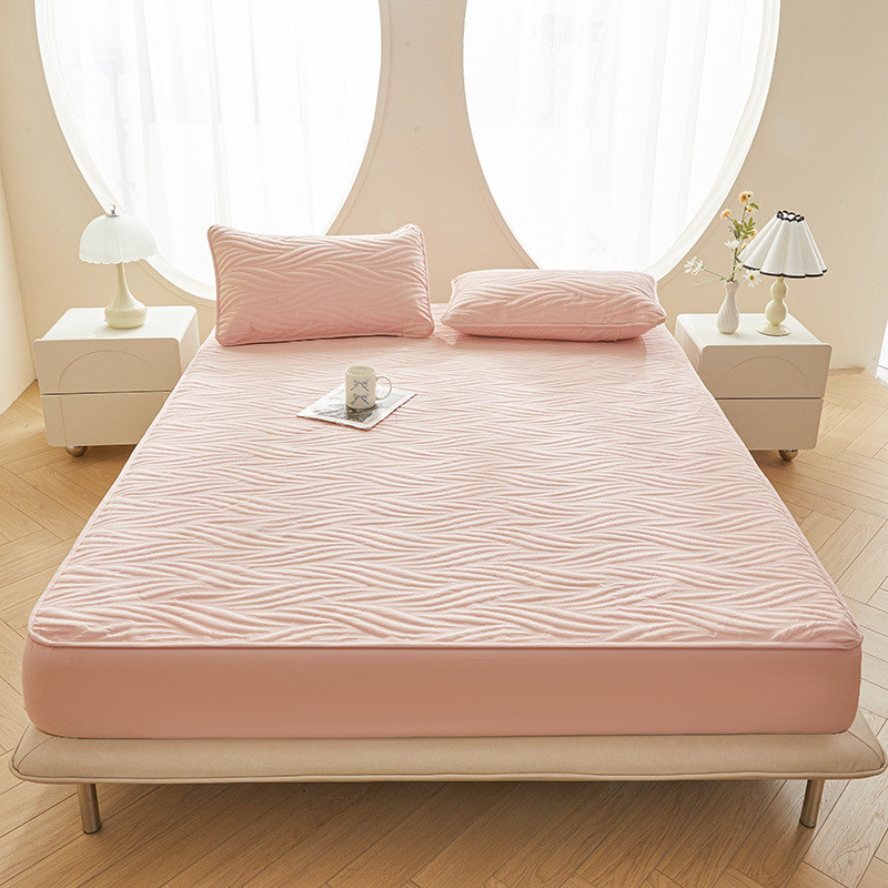 新款水漾床垫保护套夹棉床笠床罩防水子单件席梦思防滑隔尿防尘罩