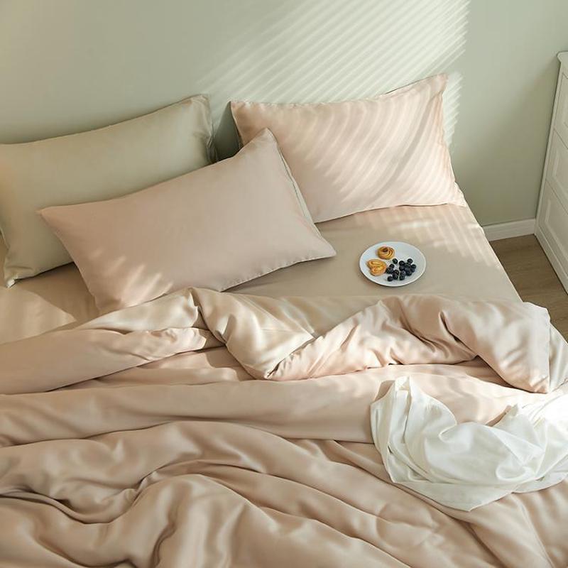 60三纯色天丝四件套床笠款1.5m1.8夏季裸睡丝滑1.2米冰丝支新款