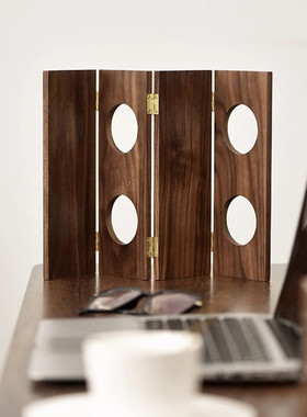 北美黑胡桃木桌面屏风实木创意工艺品饰品摆台送礼装饰家居摆件