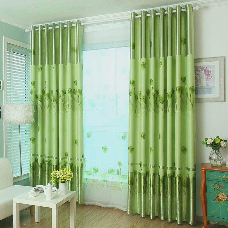 窗帘成品遮阳隔热飘窗落地窗打孔客厅卧室阳台田园风全遮光布新品