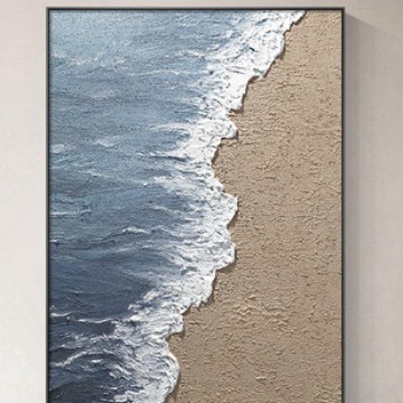 手绘油画日出立体风景大海肌理画客厅沙发装饰画玄关过道走廊挂画图片