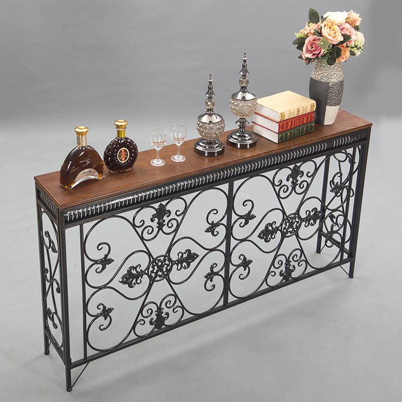 进门入户玄关长条墙边桌过道窄柜美式暖气片上方遮挡罩装饰置物架