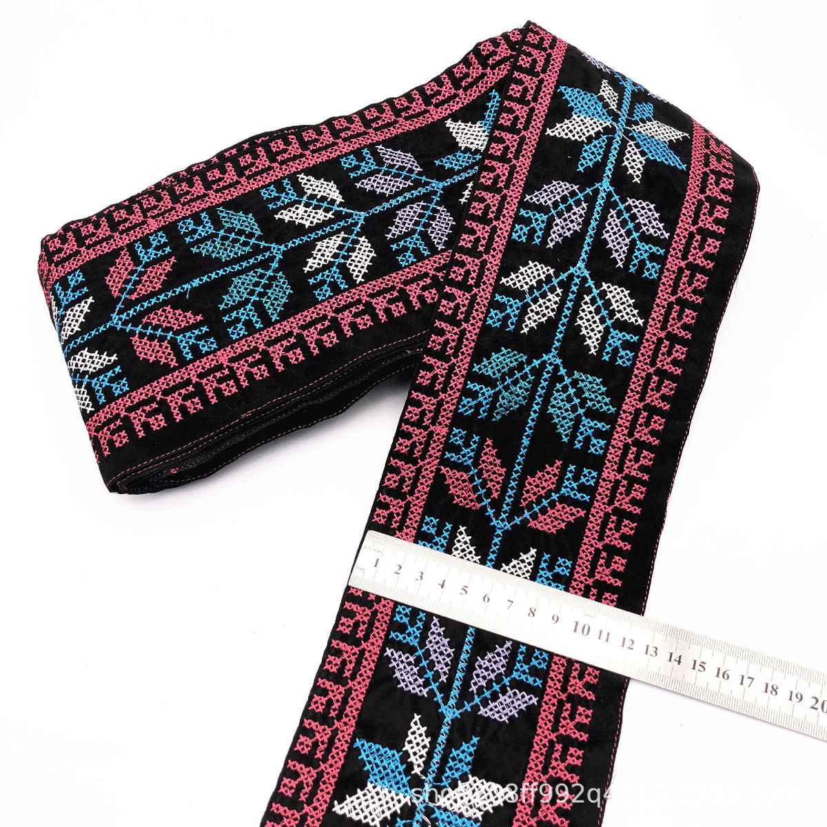 厂家现货民族风直供条码复古十字绣花边服装辅料十字刺绣织带