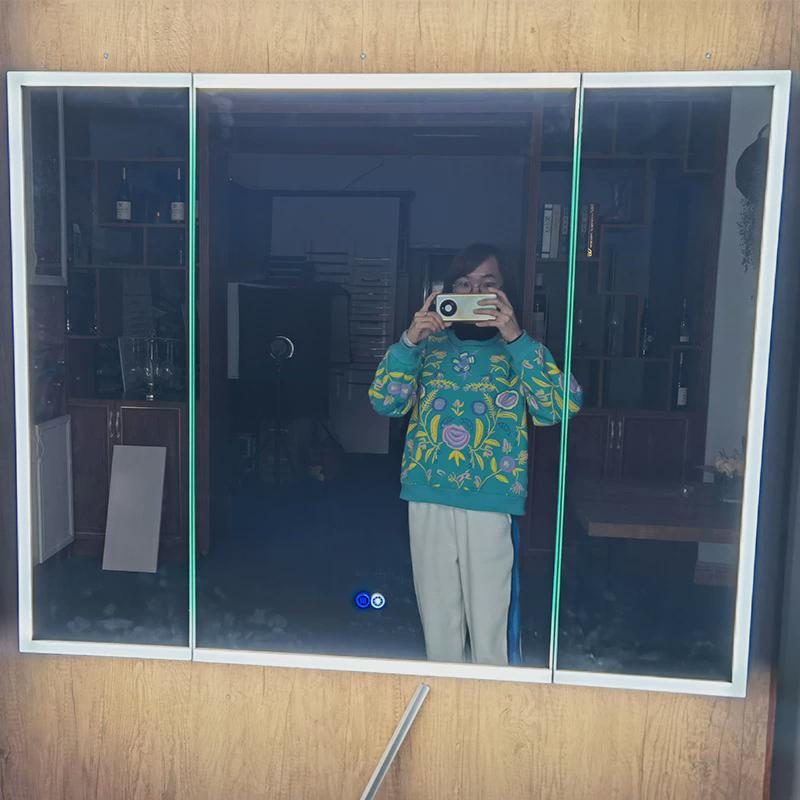 智能浴室镜柜挂墙式免打孔卫生间镜子带储物置物架洗手间智能镜柜