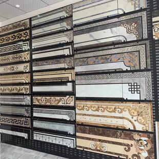 大规格北欧地波导线瓷砖400x800客厅微晶拼花波打线抛晶砖拼图