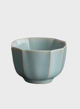 隐庐廷怀窑汝瓷天青八方杯正宗汝州汝窑杯送礼节日主人杯