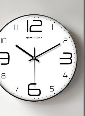 vhm7客厅钟表简约挂钟2024新款带日历个性创意静音时钟挂墙家用时