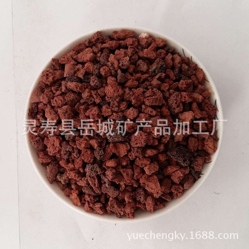供应多肉铺面石鱼缸用红色火山岩火山石颗粒