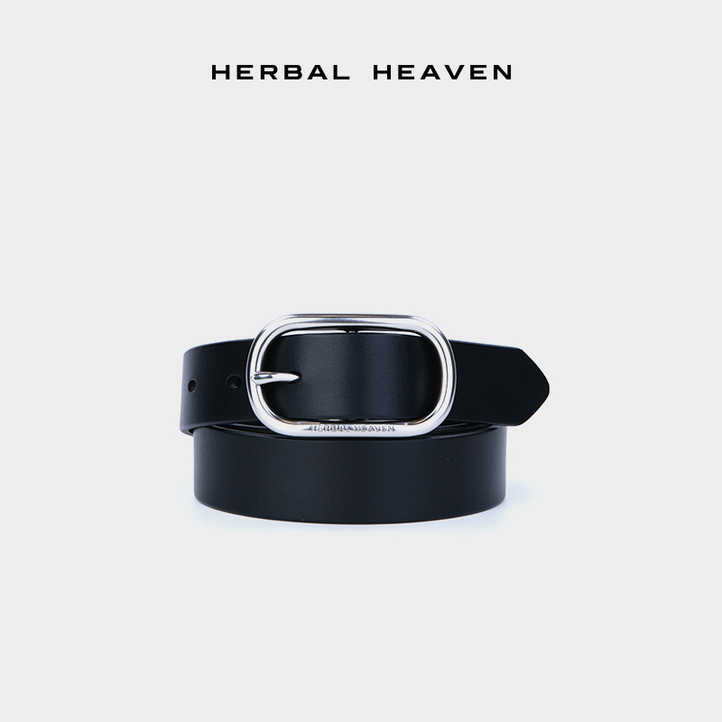 腰带食草堂女士头层牛皮合金休闲