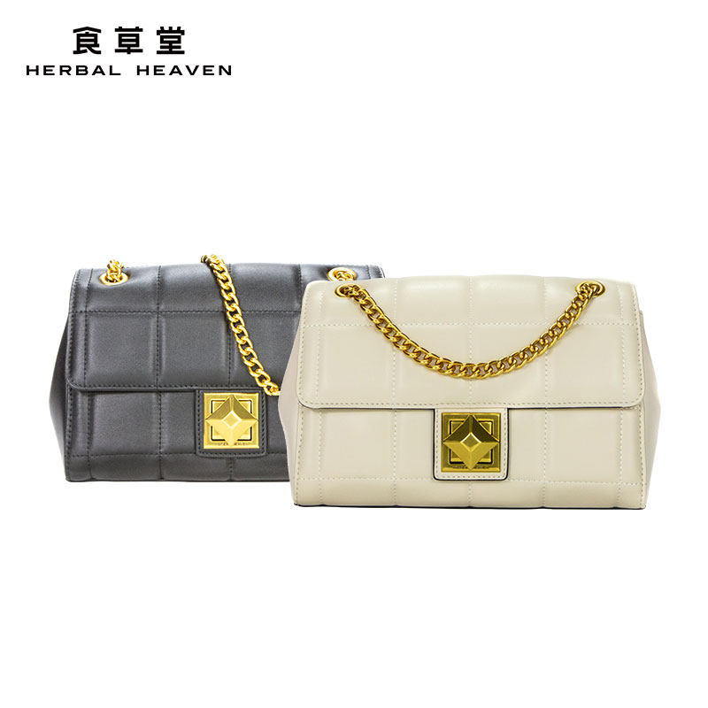 食草堂新款2023包包牛皮斜挎包小包单肩斜挎包zb-102