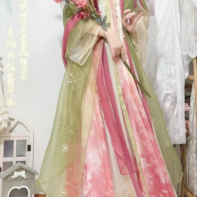 唐制汉服2025新款刺绣齐胸裙对襟