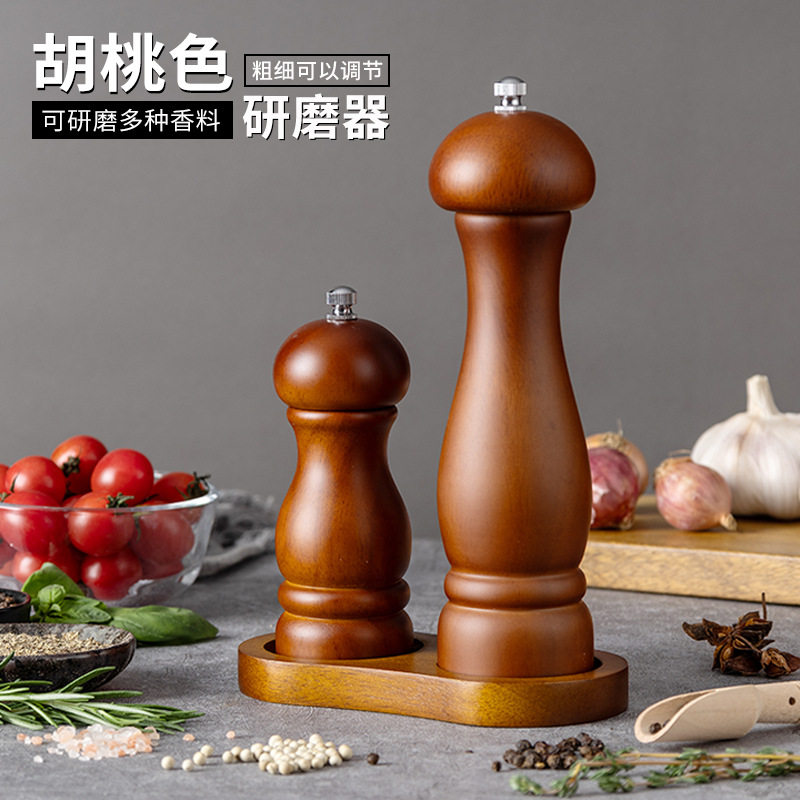手动胡椒粉研磨器实木西餐黑胡椒撒盐海盐复古木制现磨调料调味瓶,厨房/烹饪用具,调味瓶罐/调料研磨器,淘宝优惠券,粉丝福利购,淘宝优惠卷