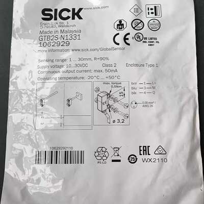 德国SICK传感器1062929 GTB2S-N1331没开