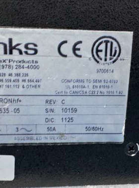 mks电源P/N:AX7635-05