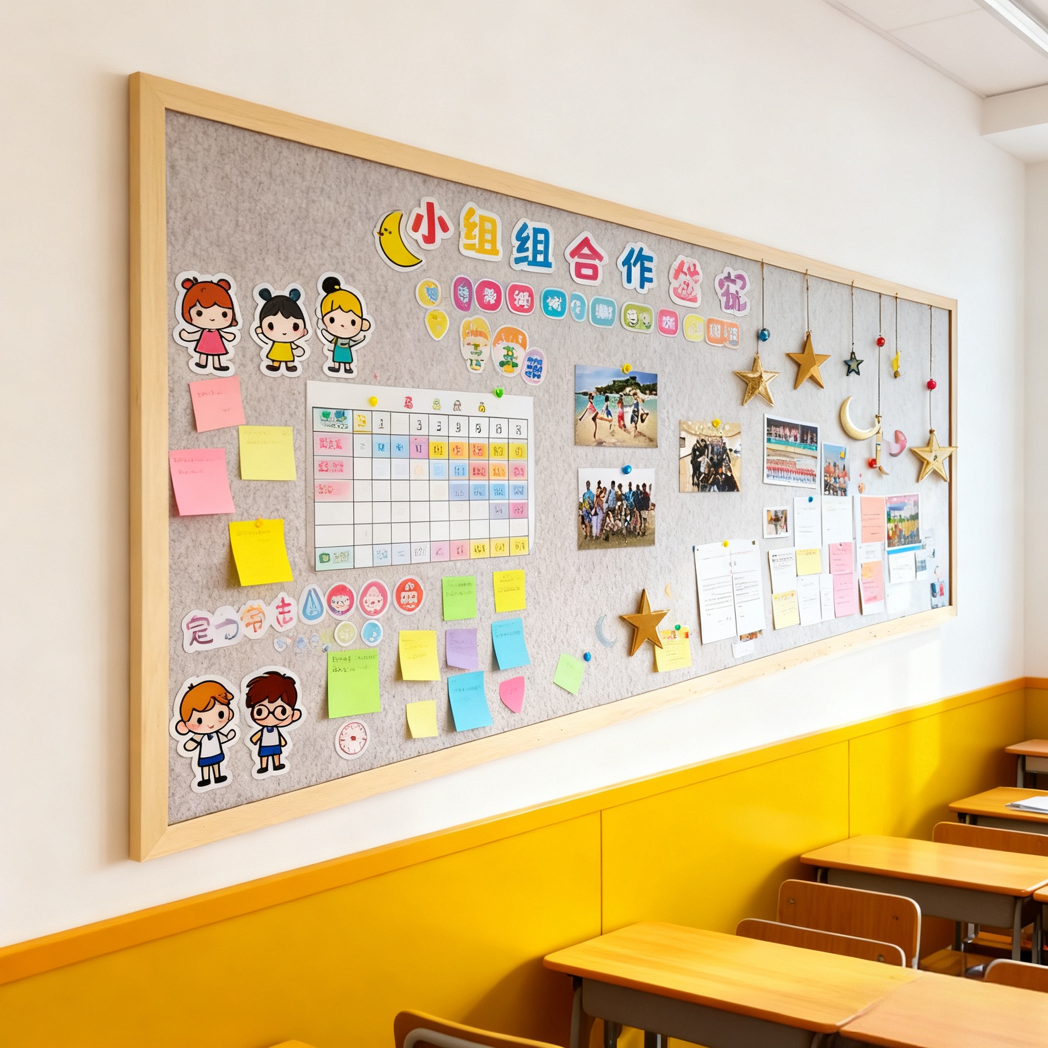 美斯特毛毡板照片墙幼儿园软木板学校美术作品展示板背景墙毛毡墙贴板图钉板墙贴创意墙面装饰简约现代定制