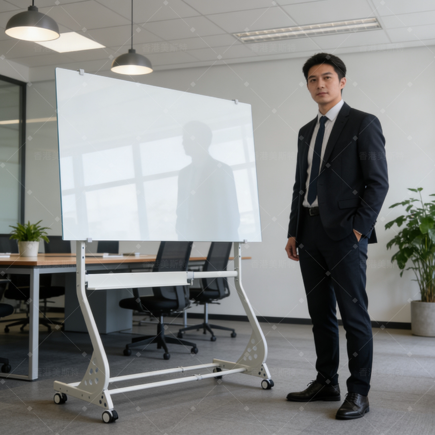 磁性钢化玻璃白板写字板支架黑板