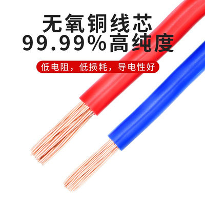 国标珠江BVR电线家用纯铜芯阻燃1.5 2.5 4 6平方家装单芯多股软线