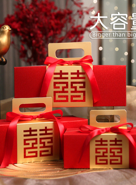 2025新款大号容量中式高级感结婚手提伴手礼袋喜糖空盒子支持定制