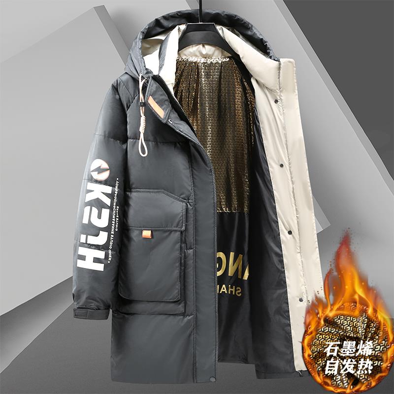 350斤新款冬季特大码羽绒棉服男中长款宽松加肥加大加厚胖子棉衣