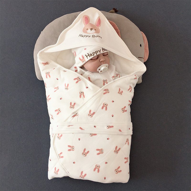 包被婴儿初生春秋冬夹棉款兔年纯棉保暖小抱被子新生宝宝a类包裹