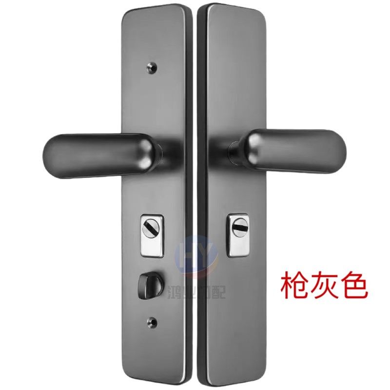 韩式通用型防盗门锁把手家用加厚防撬面板不锈钢进户门锁拉手配件