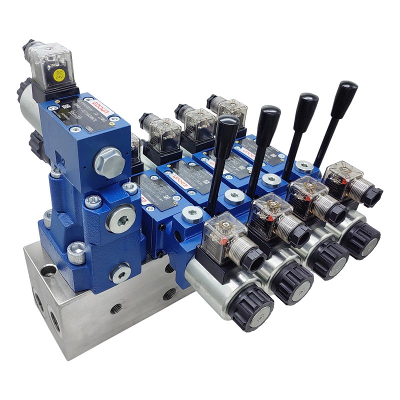华德液压阀手电一体电磁换向阀4WEMM6E农机多路电磁阀组阀块