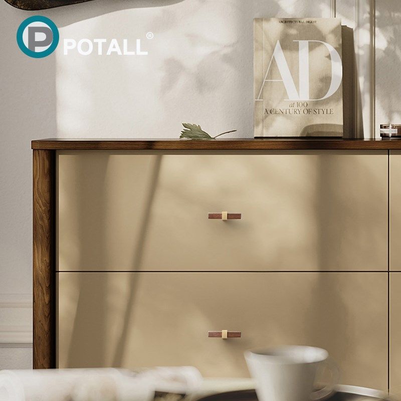 原木实木木头衣柜橱柜柜门把手美式胡桃木木纹柜门拉手现代简约