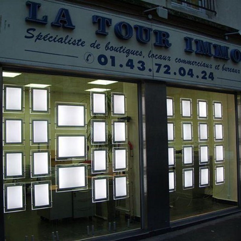 抖音单面双面吊h挂水晶灯箱房地产酒店点餐广告牌订做超亮价