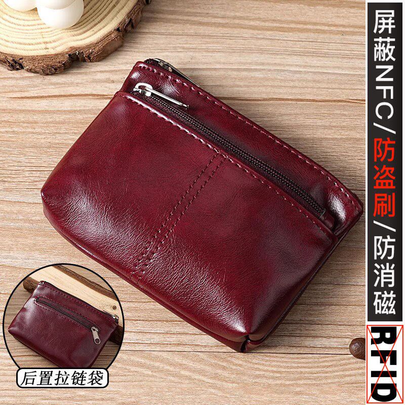 手工真皮质感小零钱包名片卡包小巧简约拉链驾驶证包公交卡钥匙包