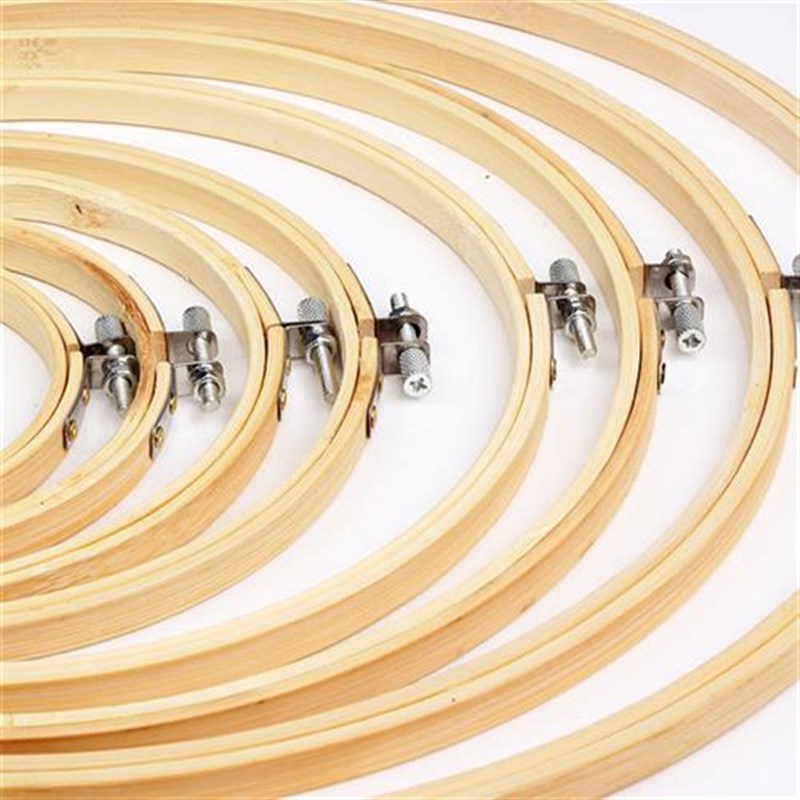 新品竹木绣绷绣圈刺绣架迷你绣架撑固定圈母S婴刺绣绷框天然竹