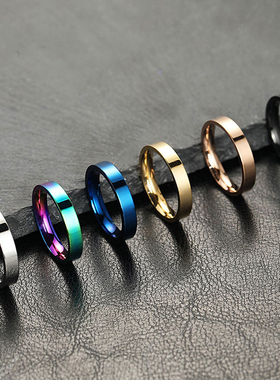 钛钢戒指小众亮光面素圈不锈钢饰品情侣戒指女