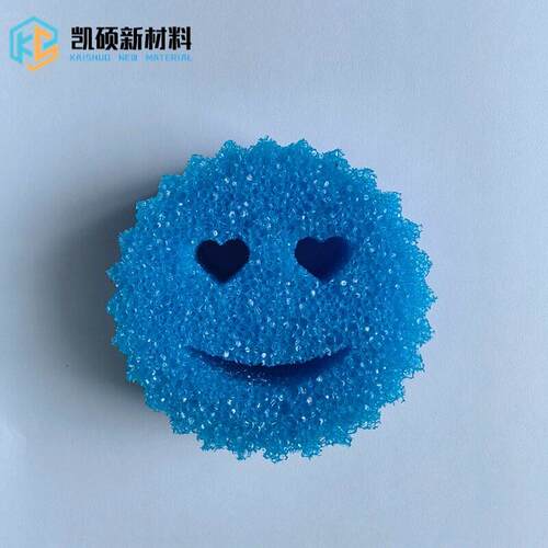 001全锯齿笑脸形感温感海绵厨卫软清洁遇热变状冷变硬聚醚过滤遇