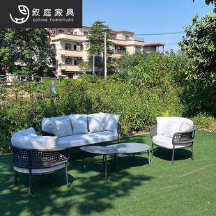 户外庭院沙发露429台花泳池园边网红绳编休闲具铝组合金编藤艺家