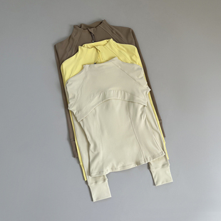 lulu同款 跑步速干健身上衣 立领瑜伽服外套女拉链紧身显瘦运动长袖