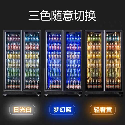 冷藏啤酒柜饮料柜吧网红水柜超保鲜展示柜市HSD单酒双三门立式酒