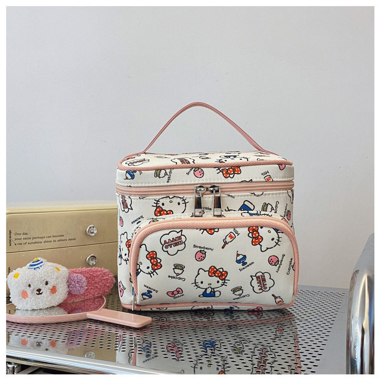 HelloKitty2026新款手提化妆包半定型多功能超大容量化妆箱收纳箱