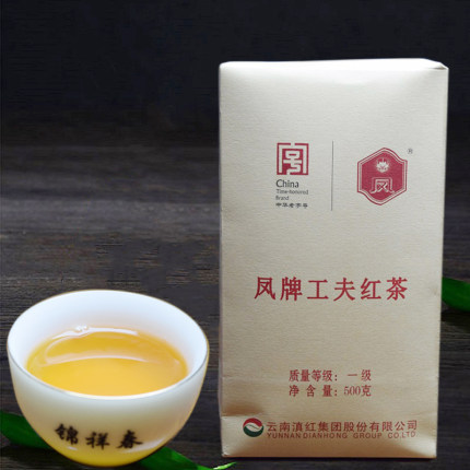 凤牌红茶 工夫红茶一级500克盒装 云南凤庆滇红茶 果香型奶茶冲调