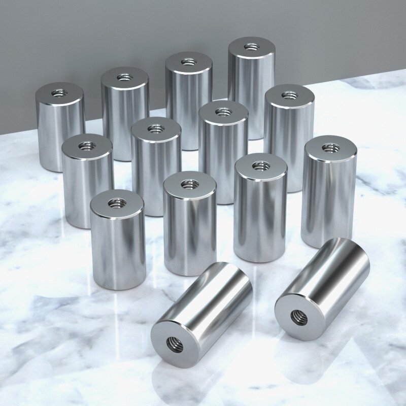 模具撑头45号钢支撑柱 柱模脚限位柱杆顶撑棍撑棒带牙圆垫块20 25