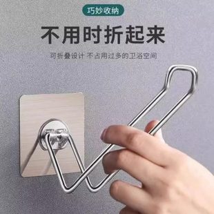 免打孔墙不锈钢壁挂整理架阳台神器夹子挂钩衣架收纳架多功能家用
