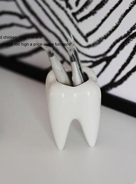 秃鸡！无聊了送Ta一个牙齿笔筒吧创意牙齿笔筒生日礼物摆件