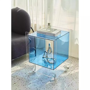 简约现代边几沙发边柜收纳柜北欧创意床头柜可移动客厅亚克力茶几