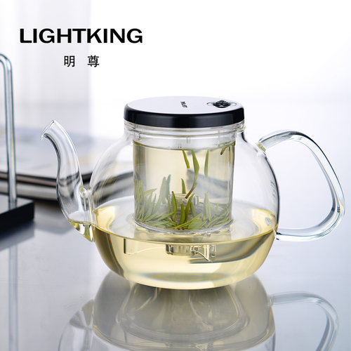 飘逸杯玻璃一键弹压式茶水分离杯