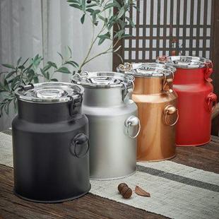 茶叶罐不锈钢大号茶叶密封储物罐金属密封茶桶家用茶叶罐茶盒简约