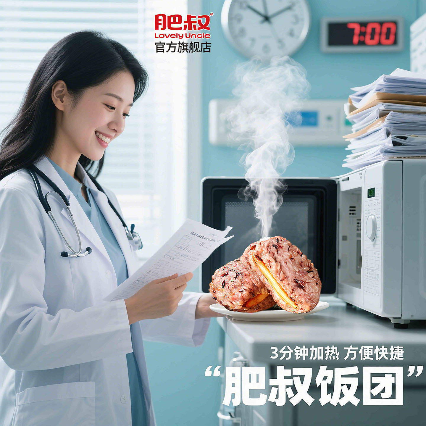 肥叔奥尔良鸡排饭团微波炉加热即食营养杂粮早餐女医生快手食品