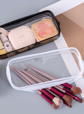 学生礼物日系简约透明笔袋初中小学生大容量铅笔文具盒pvc铅笔盒