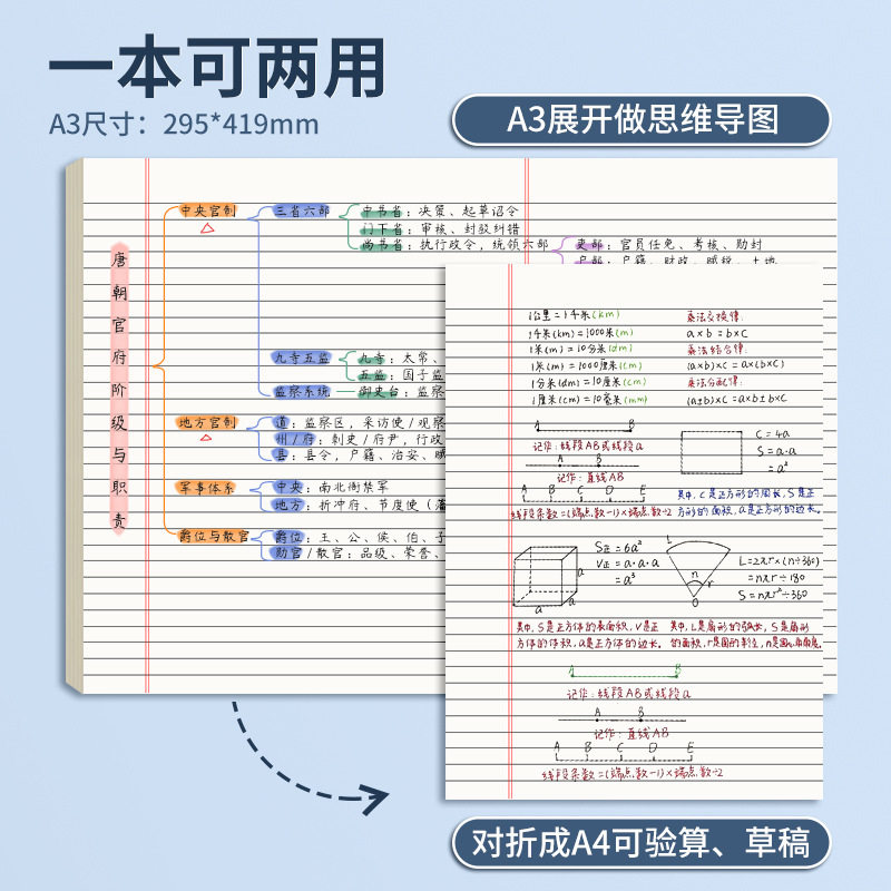 工厂价【包邮】A3试卷刷题本思维