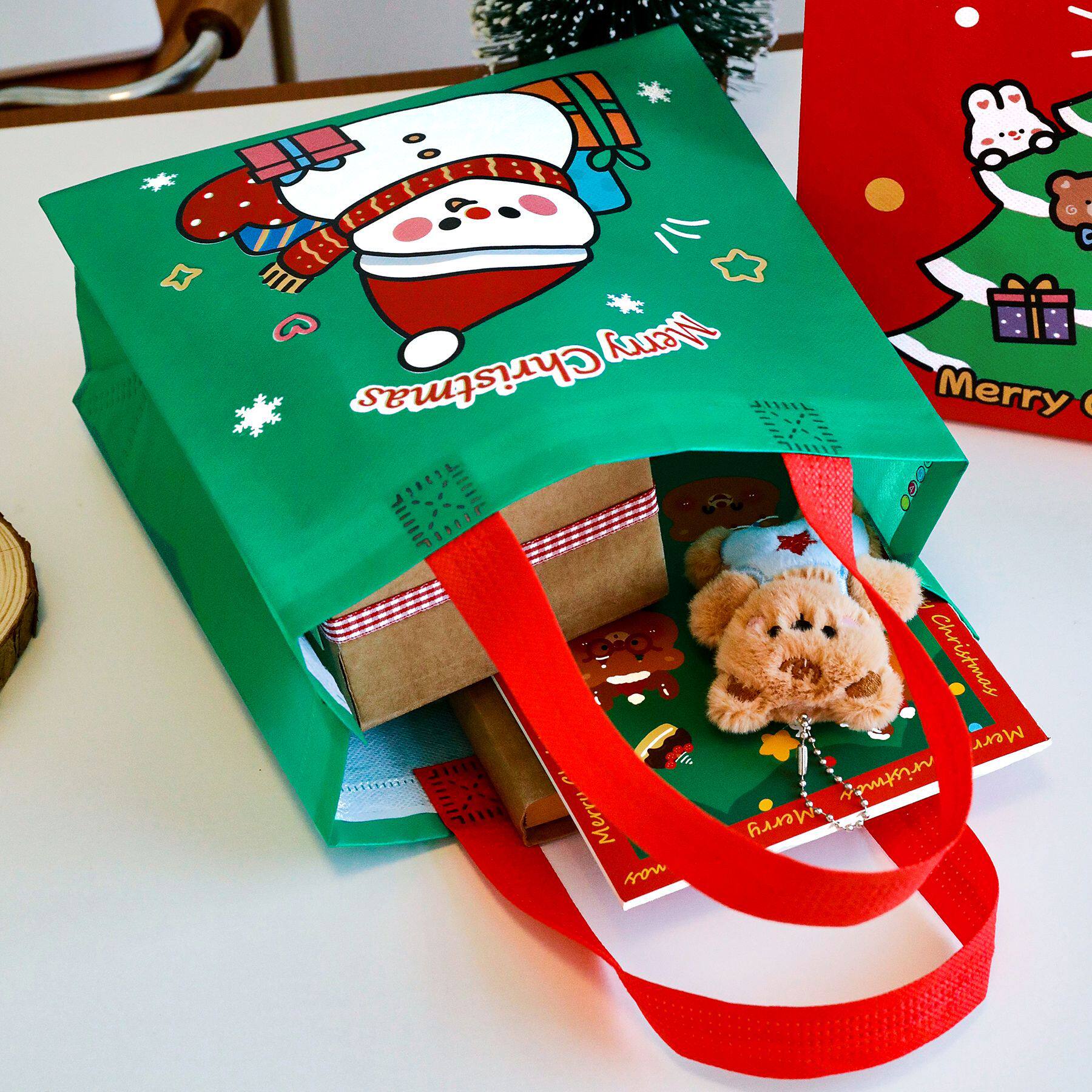 马年小商品圣诞节无纺布手提袋ins可爱高颜值收纳袋圣诞伴手礼包