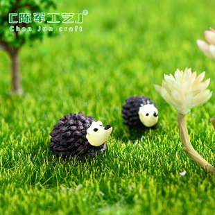 DIY材 来样可加工苔藓微景观装 饰摆件 刺猬妈妈和小刺猬 公仔摆件