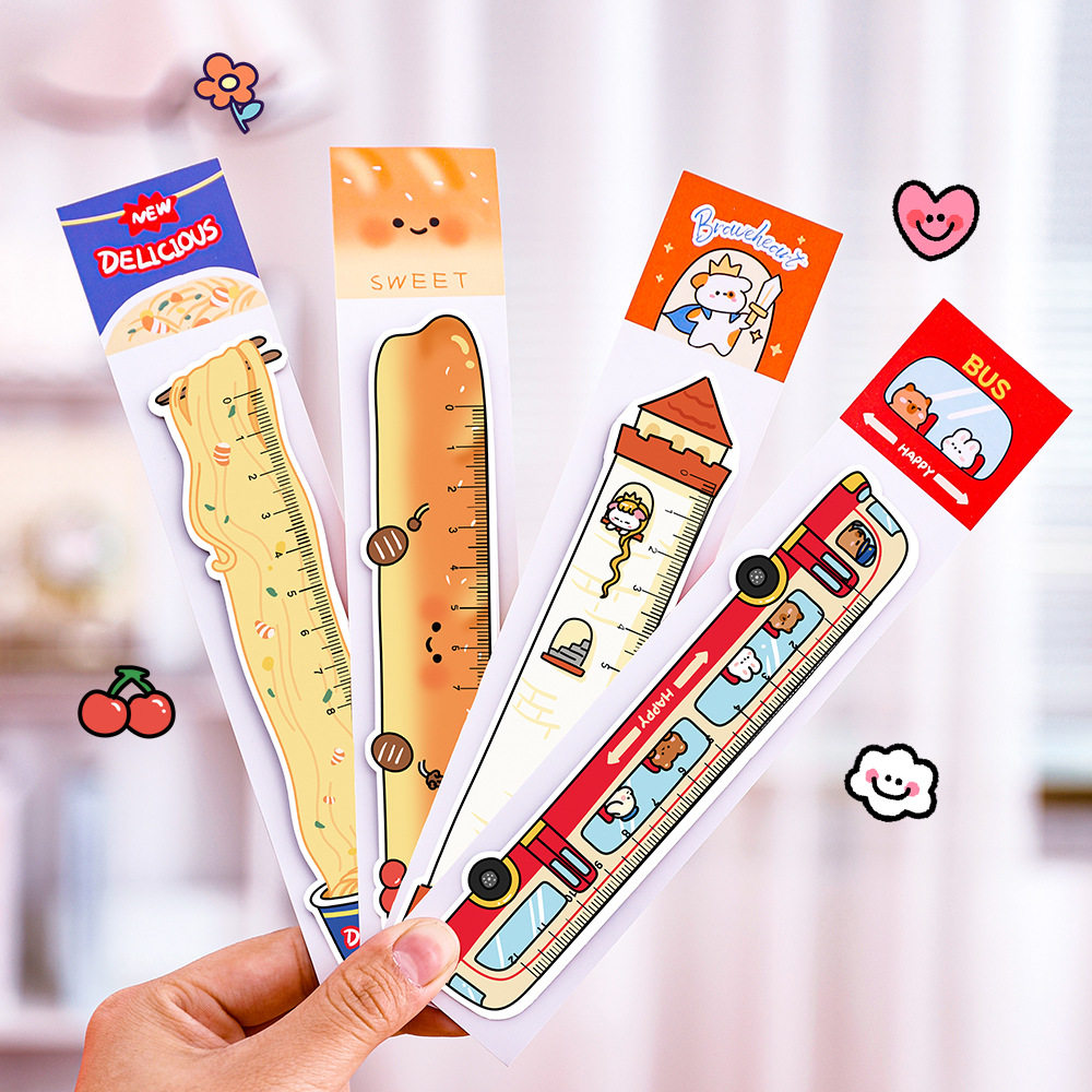 义乌小商品可爱异型磁性书签尺学生创意高颜值绘画直尺卡通可弯曲