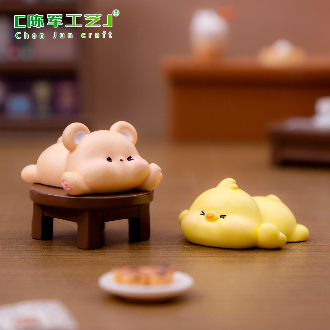 摆件创意配件微景观创意趴趴小动物熊猫diy娃屋装饰品盲袋配件